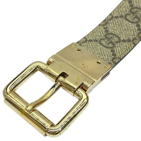Gucci Belt Accessories Small Reversible GG Supreme Canvas Leather Pink